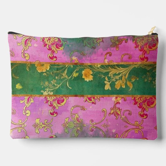 Wild Pink Grunge Damask - Cosmetische tas (Achterkant)