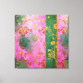 Wild Pink Grunge Damask - Ingepakt Canvas (Voorkant)