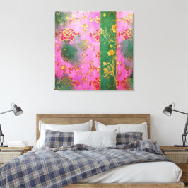 Wild Pink Grunge Damask - Ingepakt Canvas