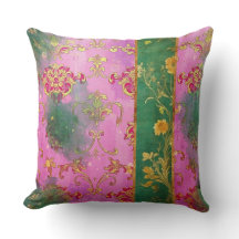 Wild Pink Grunge Damask - Kussen