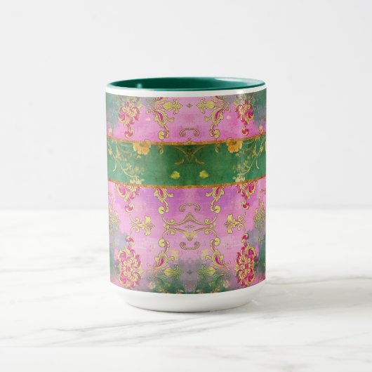 Wild Pink Grunge Damask - Mok, Beker Mok (Midden)