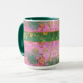 Wild Pink Grunge Damask - Mok, Beker Mok (Voorkant links)