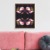 Wild Pink Lady Slipper Orchid Pair Abstract Canvas Afdruk (Insitu (Woonkamer))