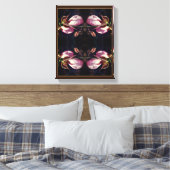 Wild Pink Lady Slipper Orchid Pair Abstract Canvas Afdruk (Insitu (Slaapkamer))