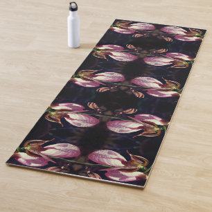 Wild Pink Lady Slipper Orchid Pair Abstract Yogamat