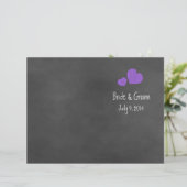 Wild Pink Paars Chalkboard Folded Wedding Programm (Staand voorkant)