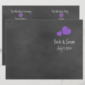 Wild Pink Paars Chalkboard Folded Wedding Programm (Voorkant / Achterkant)