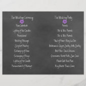 Wild Pink Paars Chalkboard Folded Wedding Programm (Achterkant)