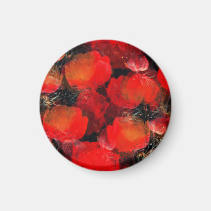 Wild Poppies Waterverf digitale tekening Magneet