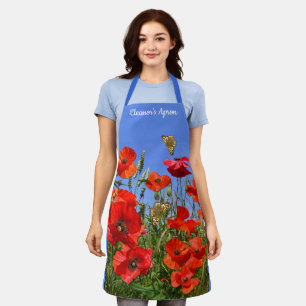 Wild Poppy Field gepersonaliseerd Schort