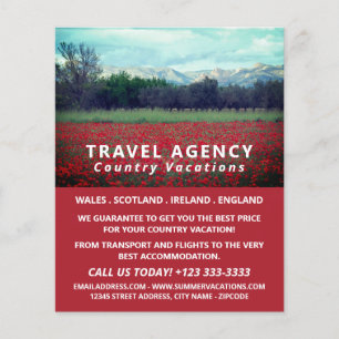 Wild Poppy Field, Travel Agency Advert Flyer