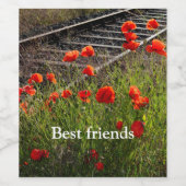 Wild poppy wijn etiket (Enkel label)