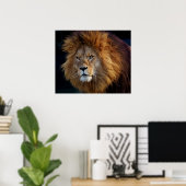 Wild Predator Lion met Mane Poster (Thuiskantoor)