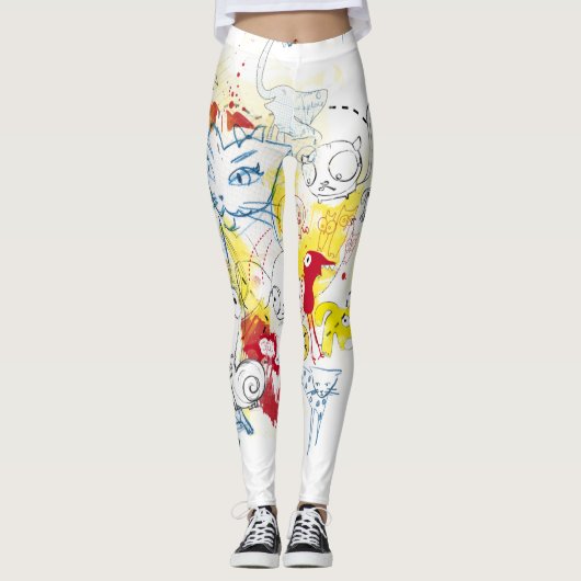 Wild Print-Patterned Women's Leggings (Voorkant)