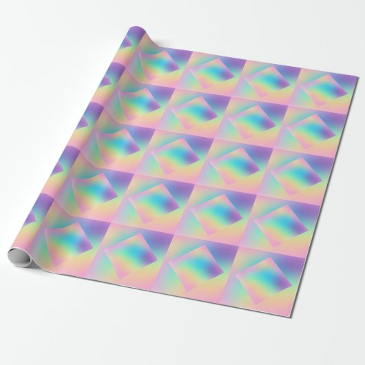 Wild Prismatic Ombre Pastel Regenboog Ontwerp Cadeaupapier (Uitgerold)