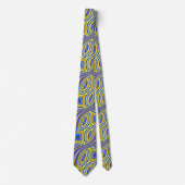 Wild Psychedelic Lavender Gold Pattern Design Stropdas (Voorkant)