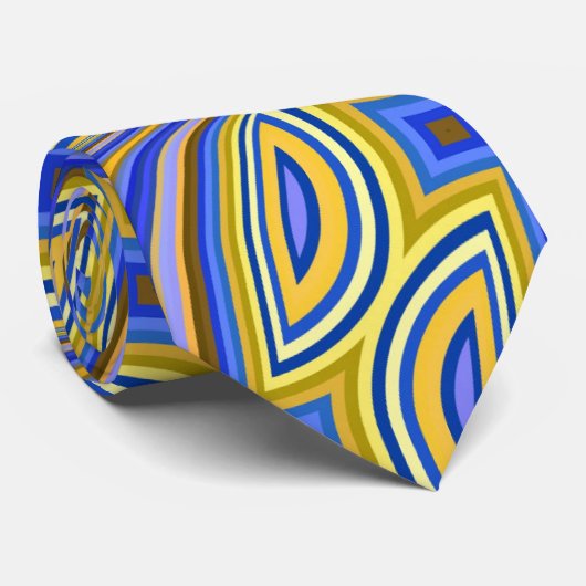 Wild Psychedelic Lavender Gold Pattern Design Stropdas (Opgerold)