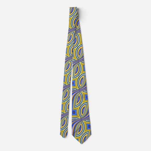 Wild Psychedelic Lavender Gold Pattern Design Stropdas (Achterkant)