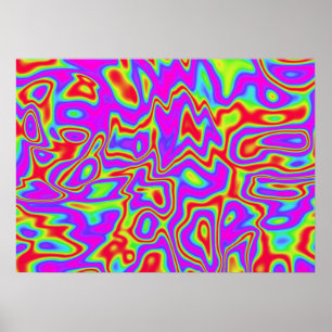Wild Psychedelic Liquid Colors Poster