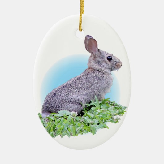 Wild Rabbit Keramisch Ornament (Voorkant)