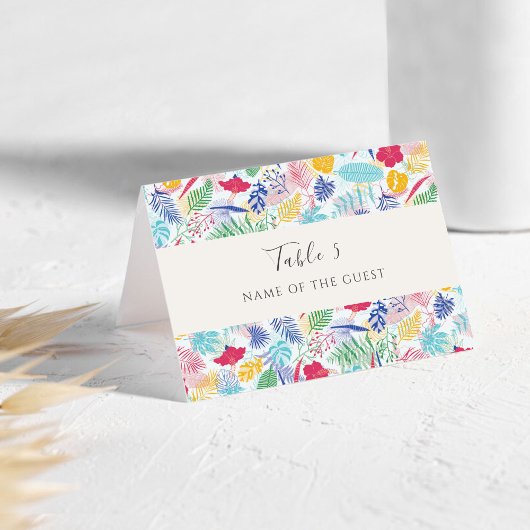 Wild Rain Forest Evergreen Wedding Place card Kaart