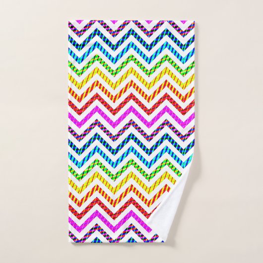 Wild Rainbow Chevron Pattern Bad Handdoek (Handdoek)