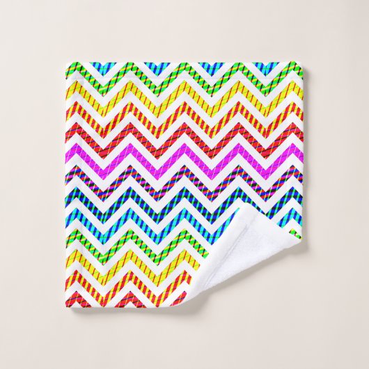 Wild Rainbow Chevron Pattern Bad Handdoek (Wasdoekje)
