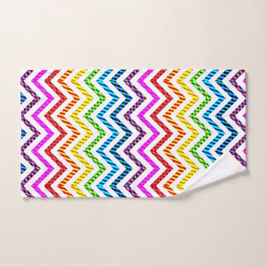 Wild Rainbow Chevron Pattern Bad Handdoek (Handdoek)