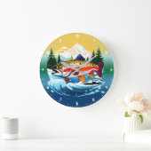 Wild Rainbow Trout Rocky Mountain Stream Clock Grote Klok (Huis)