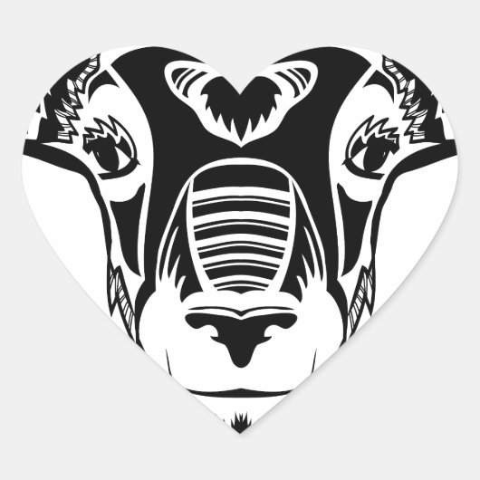 wild ram hart sticker (Voorkant)
