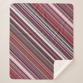 Wild Raspberry Red, Roze en Bourgogne Stripe Sherpa Deken