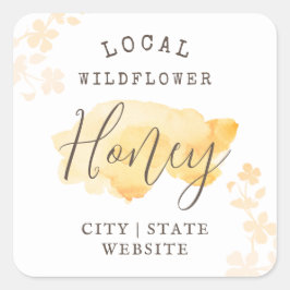 Wild Raw Honey Custom Waterverf Vierkante Sticker