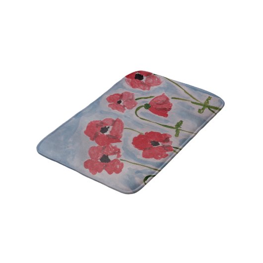 Wild Red Poppies Bath Mat (Gekanteld)