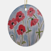 Wild Red Poppies keramische sierbloemen Keramisch Ornament (Links)