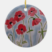 Wild Red Poppies keramische sierbloemen Keramisch Ornament (Achterkant)