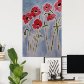 Wild Red Poppies Poster (Thuiskantoor)