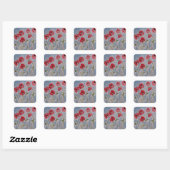 Wild Red Poppies Vierkante Sticker (Vel)