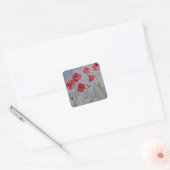 Wild Red Poppies Vierkante Sticker (Envelop)