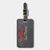 Wild Red Roses Chalkboard Bagagelabel (Voorkant verticaal)
