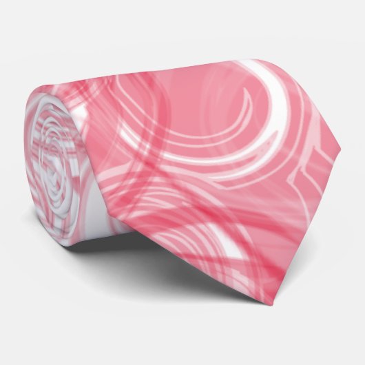 Wild Red White Spiral Abstract Business Stropdas (Opgerold)