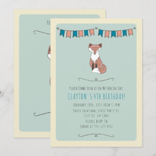 Wild, Renard rouge Invitations de fête d'anniversa