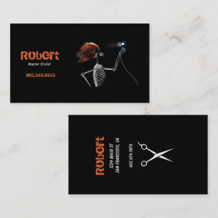 Wild Retro Skeleton Haarstylist - Visitekaartjes