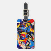 Wild Retro T-rex Dinosaurus Fusion Bagagelabel (Voorkant verticaal)