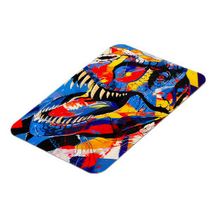 Wild Retro T-rex Dinosaurus Fusion Magneet