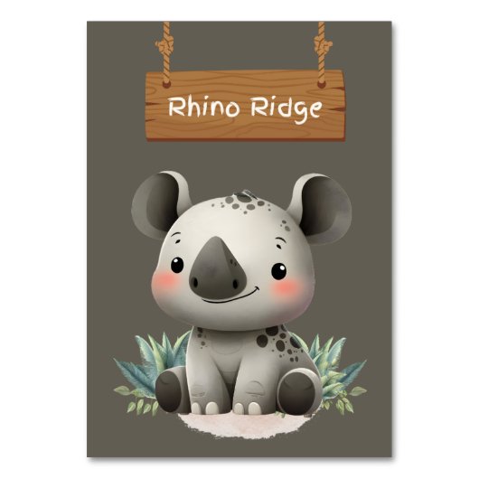 Wild Rhino Ridge Oerwoud Safari Tafel Kaart (Achterkant)