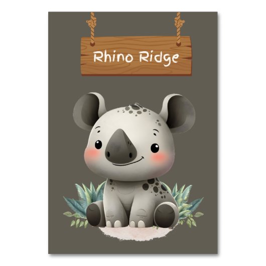 Wild Rhino Ridge Oerwoud Safari Tafel Kaart (Voorkant)