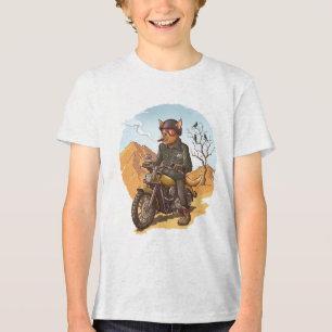 Wild Ride: Hond Biker Illustratie Tri-Blend Shirt