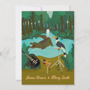 Wild River Crocodile Rock Music Wedding Kaart