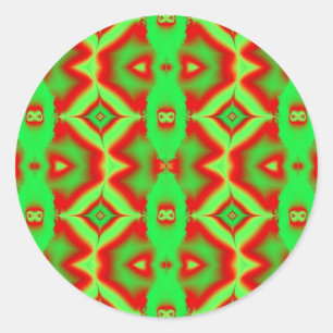wild rood groen ronde sticker