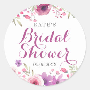 Wild Roos Aquarel Bloemen Vrijgezellenfeest Ronde Sticker